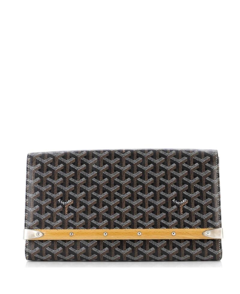 Pre-Owned Goyard Mm Monte Carlo Clutch Coated Canvas Cover