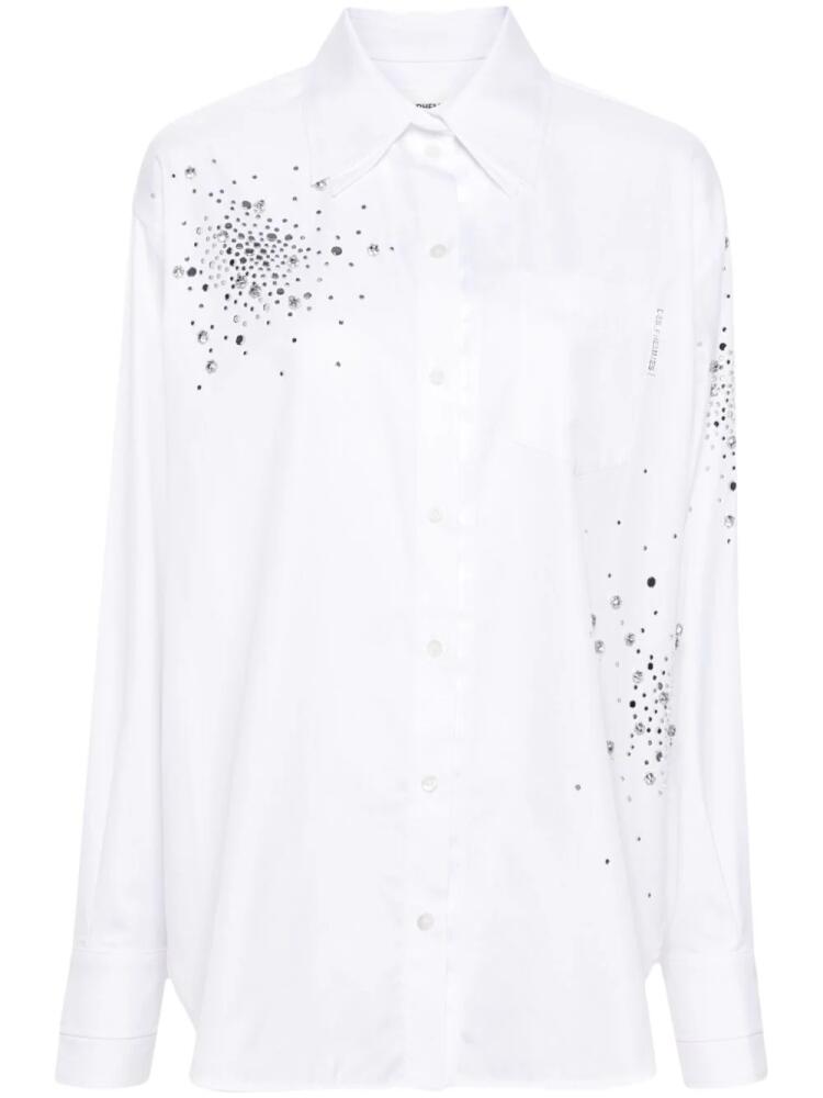 DES PHEMMES crystal-embellished shirt - White Cover