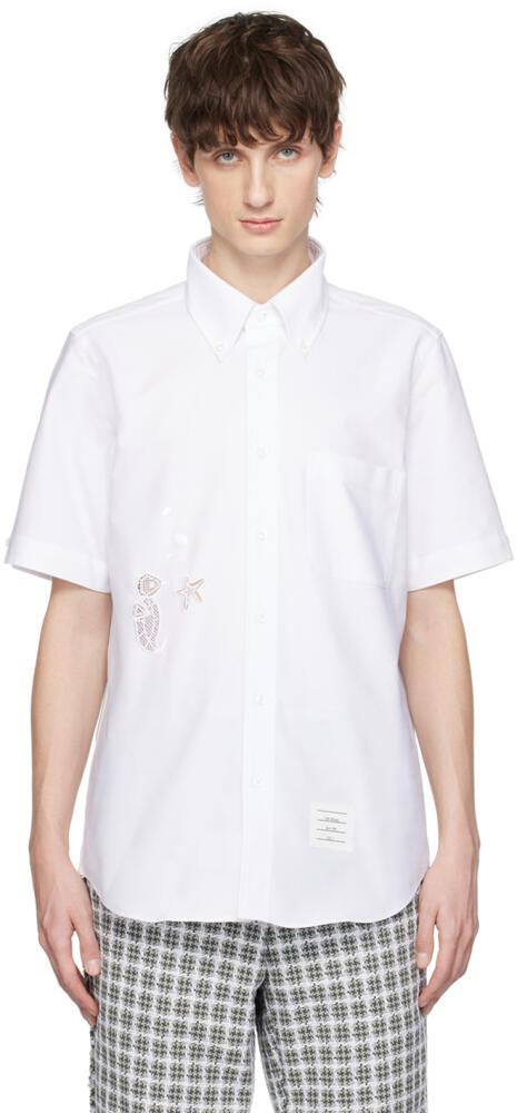 Thom Browne White Appliqué Shirt Cover