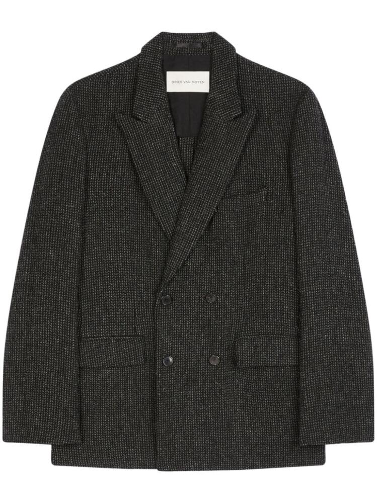 DRIES VAN NOTEN wool double-breasted blazer - Black Cover