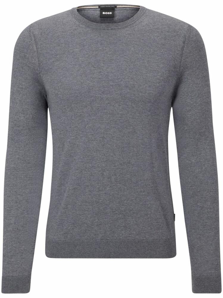 BOSS crew-neck long-sleeve jumper - Grey Cover