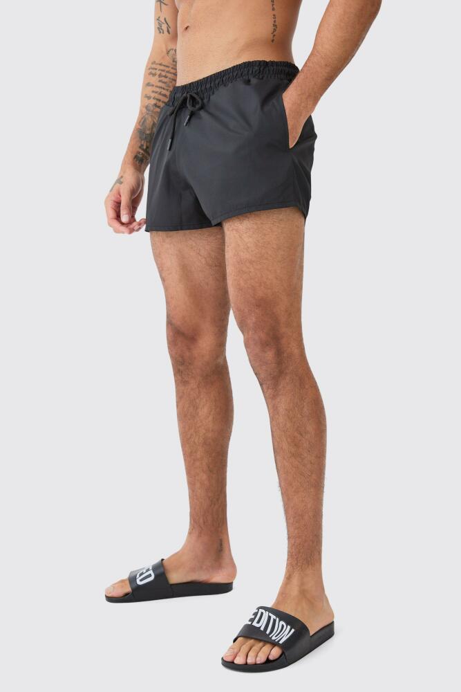 boohoo Mens Super Short Ripstop Swim Short - Black Cover