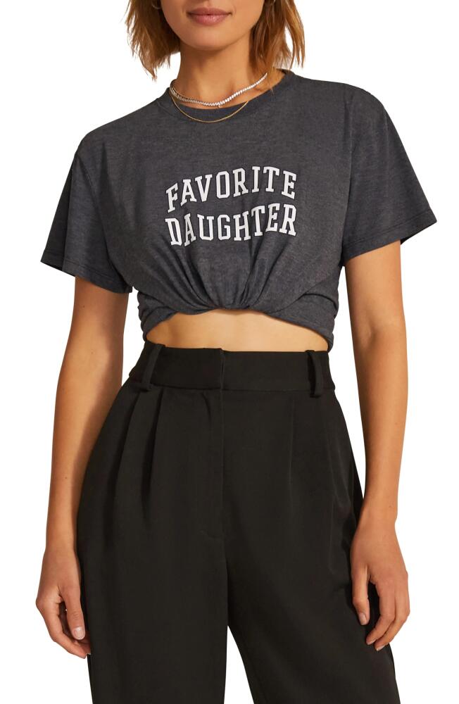 Favorite Daughter Collegiate Crop Graphic Tee in Charcoal Cover