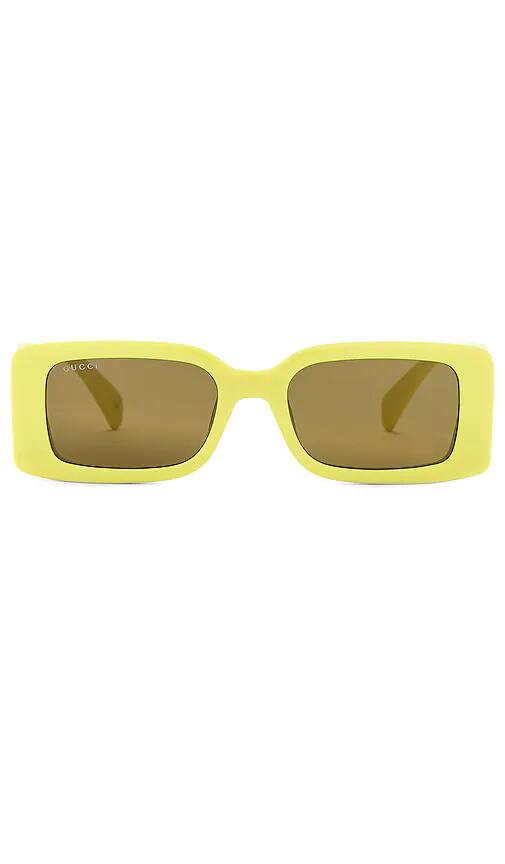 Gucci Chaise Longue Rectangular Sunglasses in Yellow Cover