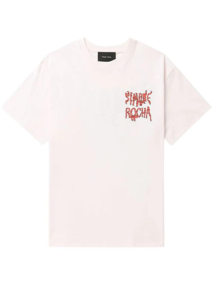 Simone Rocha logo-print t-shirt - Pink Cover