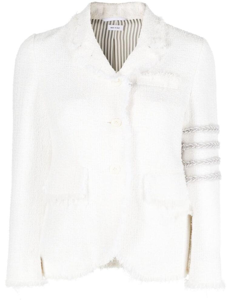 Thom Browne 4-Bar tweed jacket - White Cover