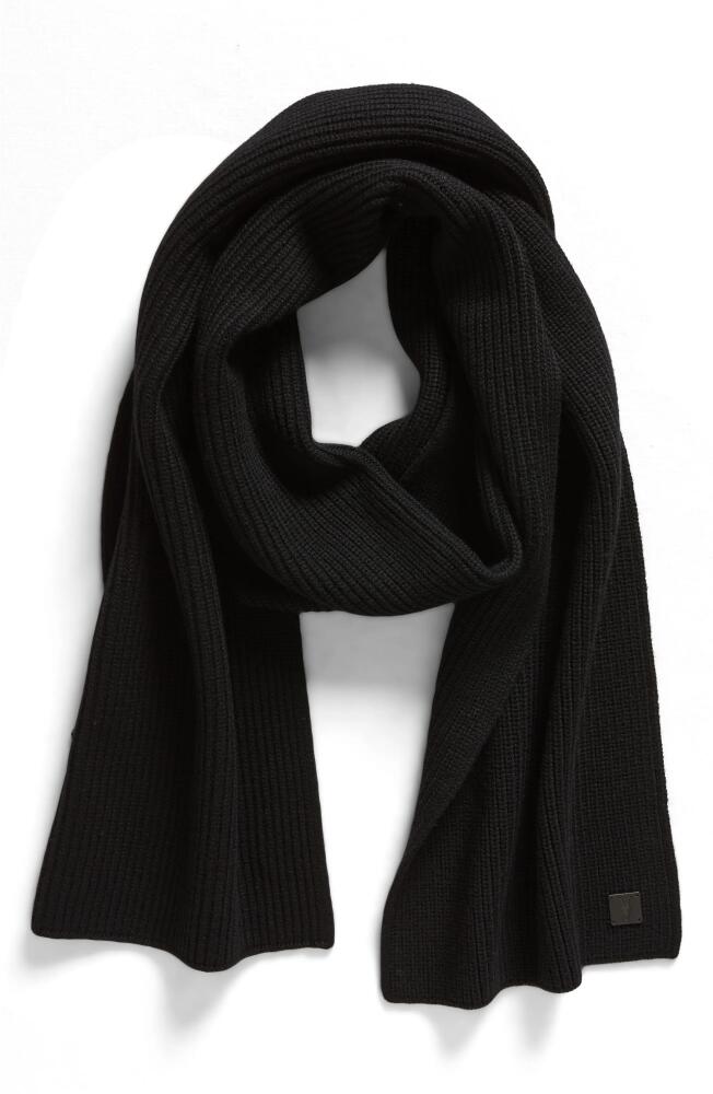 AllSaints Merino Wool Rib Scarf in Black Cover