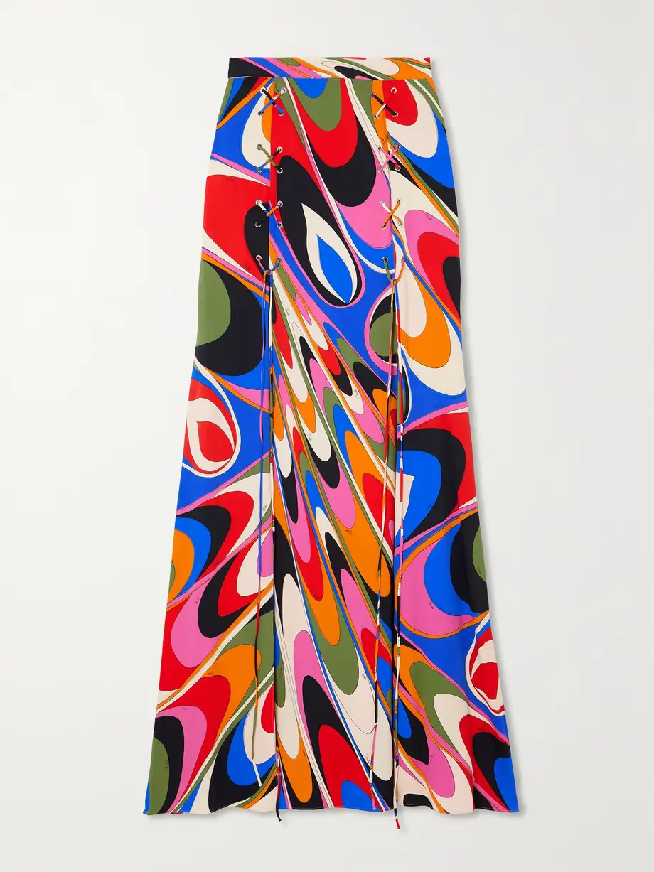 PUCCI - Printed Crepe Maxi Skirt - Red Cover