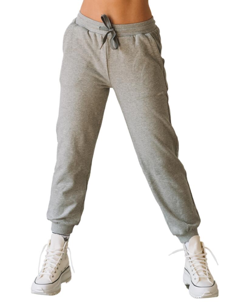 Rebody Active Rebody Lifestyle French Terry Sweatpants in Heather Grey/white Cover