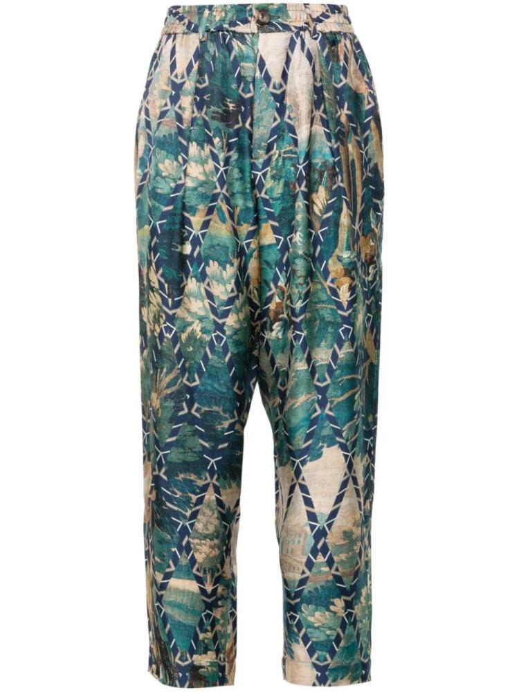 Pierre-Louis Mascia abstract-print trousers - Neutrals Cover