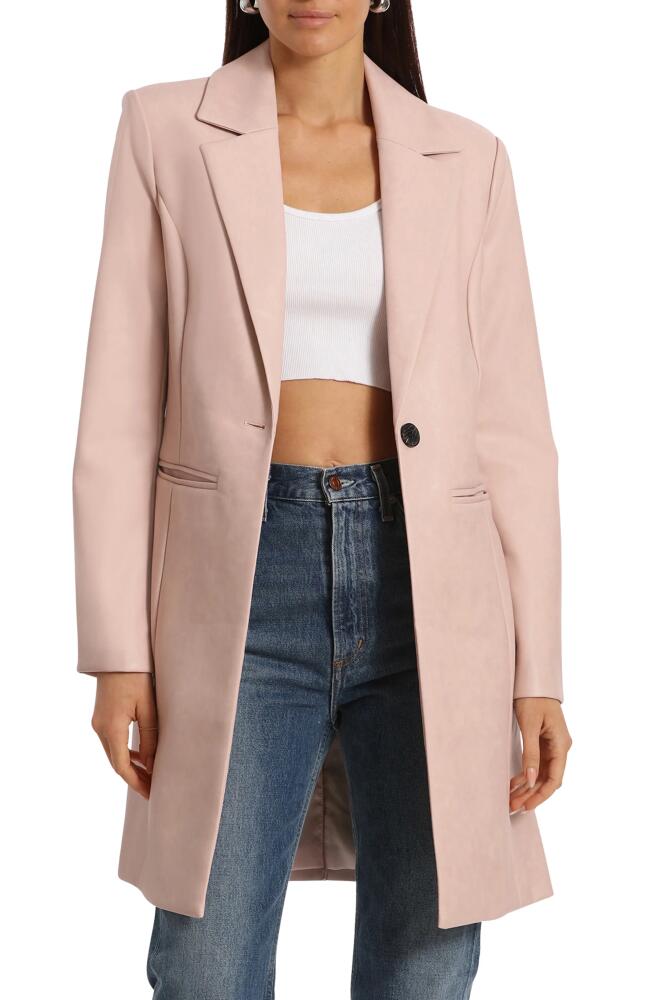 Avec Les Filles Faux-Ever Leather™ Longline Blazer in Pink Quartz Cover