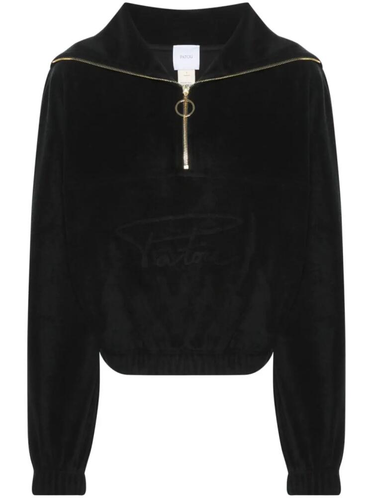 Patou half-zip terrycloth hoodie - Black Cover