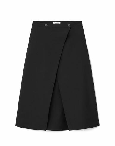 Cos Woman Midi skirt Black Wool Cover