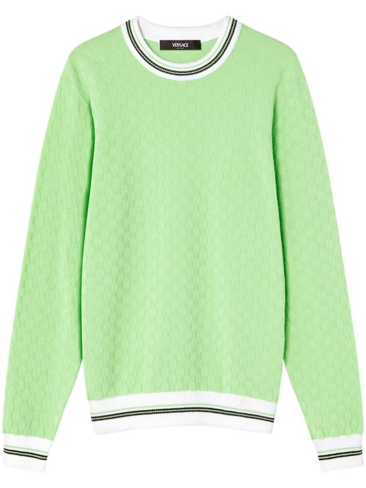 Versace checked cotton-blend jumper - Green Cover