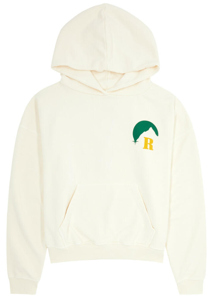 Rhude Moonlight Printed Hooded Cotton Sweatshirt - Cream Cover