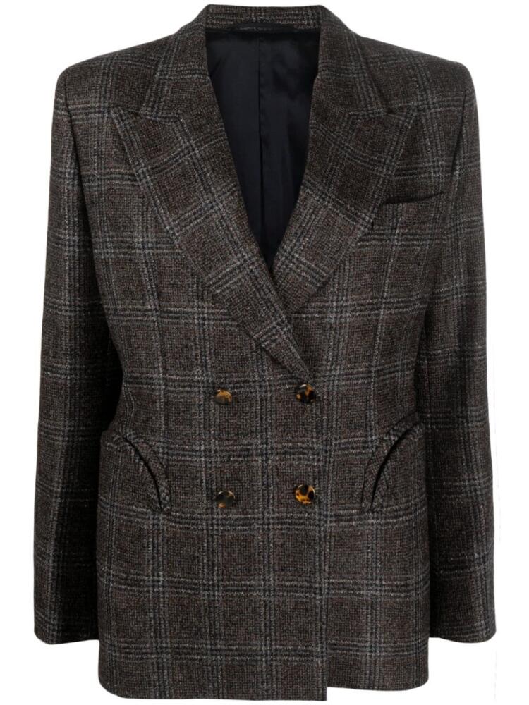 Blazé Milano Heart plaid-check wool blend blazer - Grey Cover