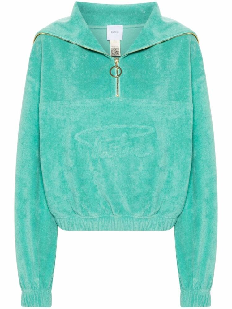 Patou half-zip terrycloth hoodie - Green Cover