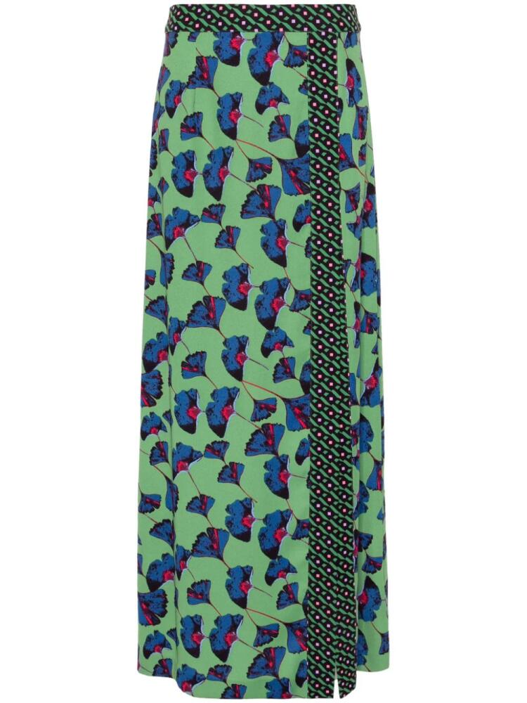 DVF Diane von Furstenberg Latrice floral-print maxi skirt - Green Cover