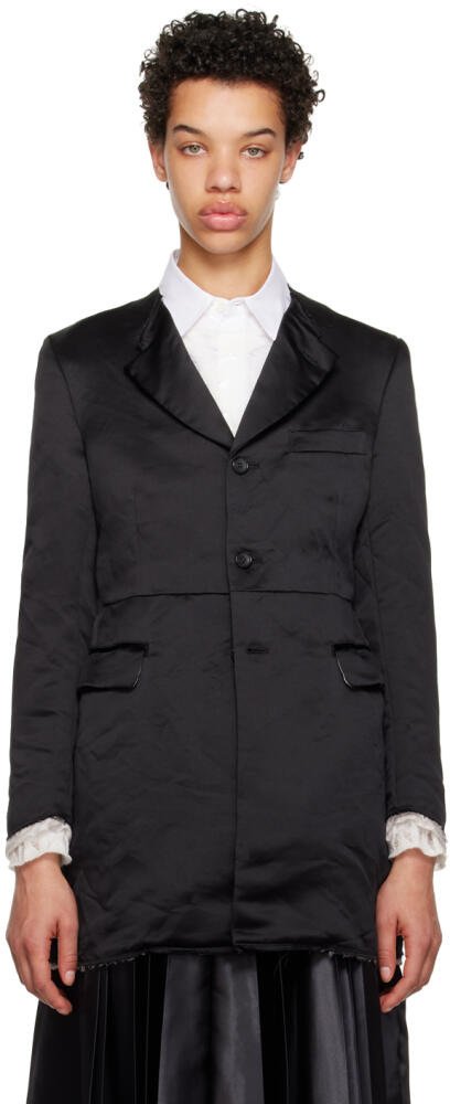 Black Comme des Garçons Black Raw Edge Coat Cover