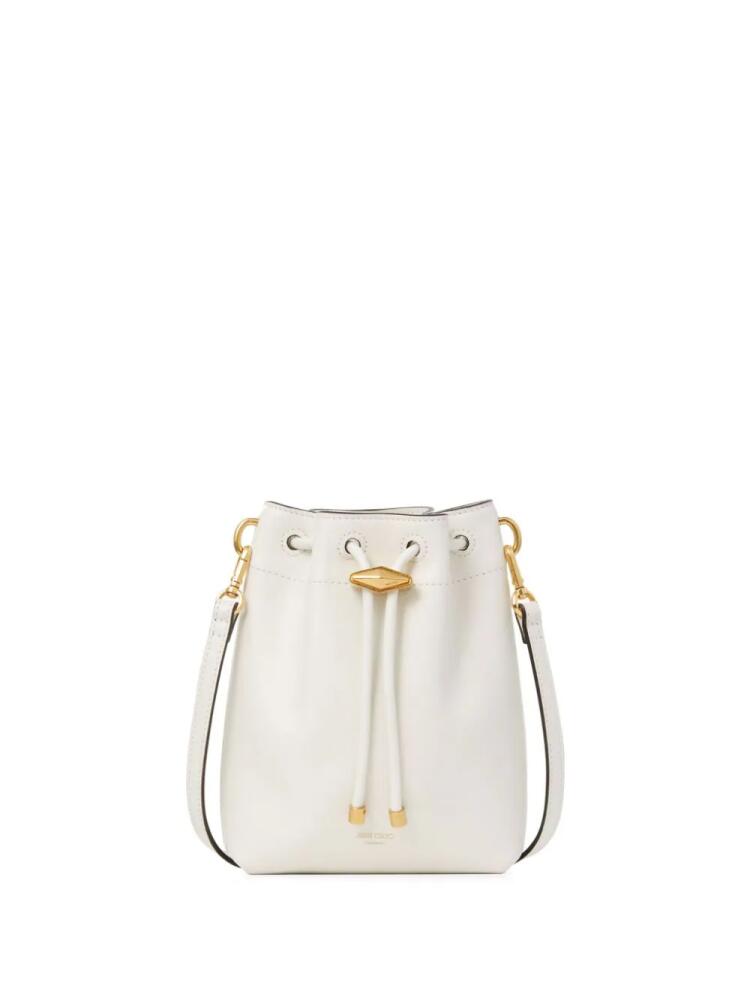 Jimmy Choo mini Cinch leather bucket bag - White Cover