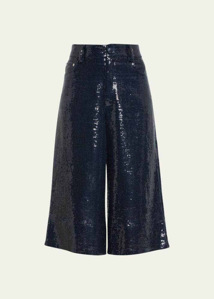 Theophilio Sequined Cropped Gauchos Cover