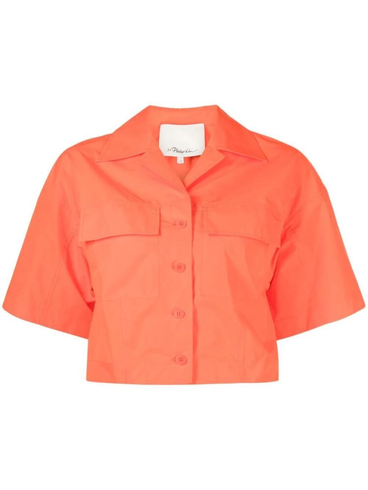 3.1 Phillip Lim cropped short-sleeve shirt - Orange Cover