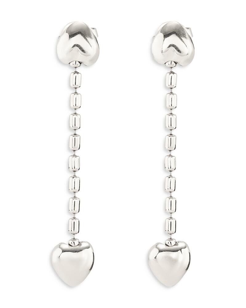 Uno de 50 Cupido Heart Chain Linear Drop Earrings Cover