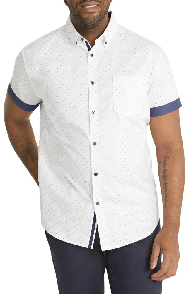 Johnny Bigg Palmer Neat Stretch Short Sleeve Button-Down Shirt in White Cover