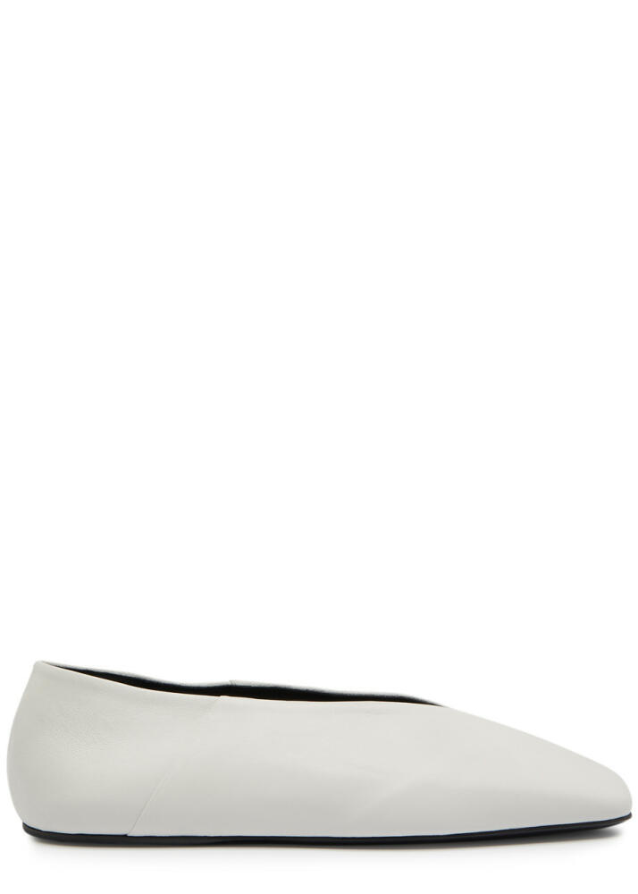 Jil Sander Suede and Leather Ballet Flats - White Cover