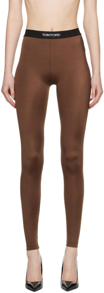 TOM FORD Brown Lustrous Leggings Cover