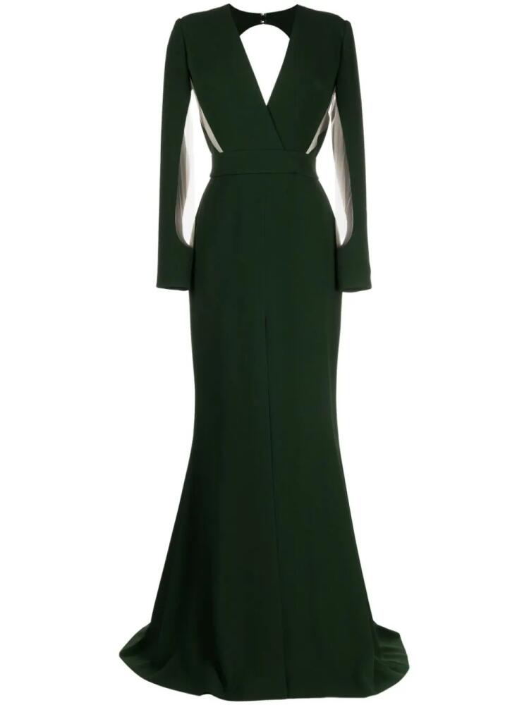 Elie Saab cut-out crepe gown - Green Cover