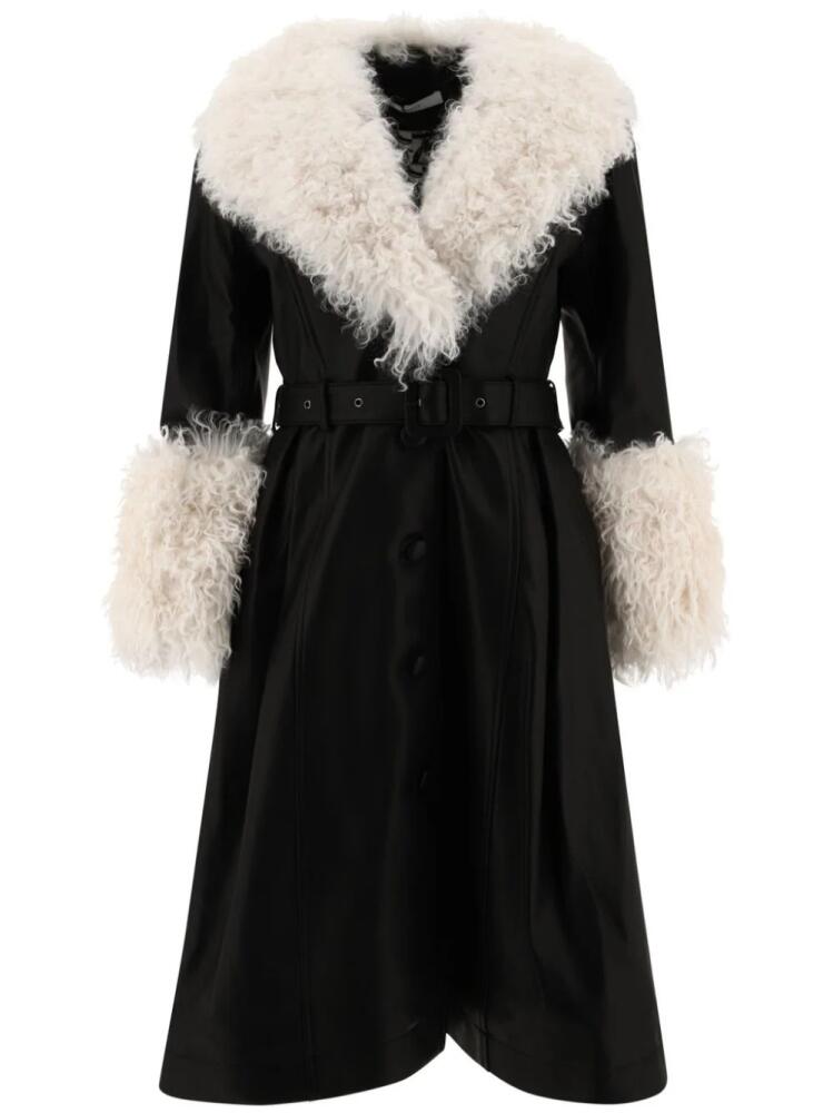 Saks Potts "Foxy" contrasting-collar coat - Black Cover