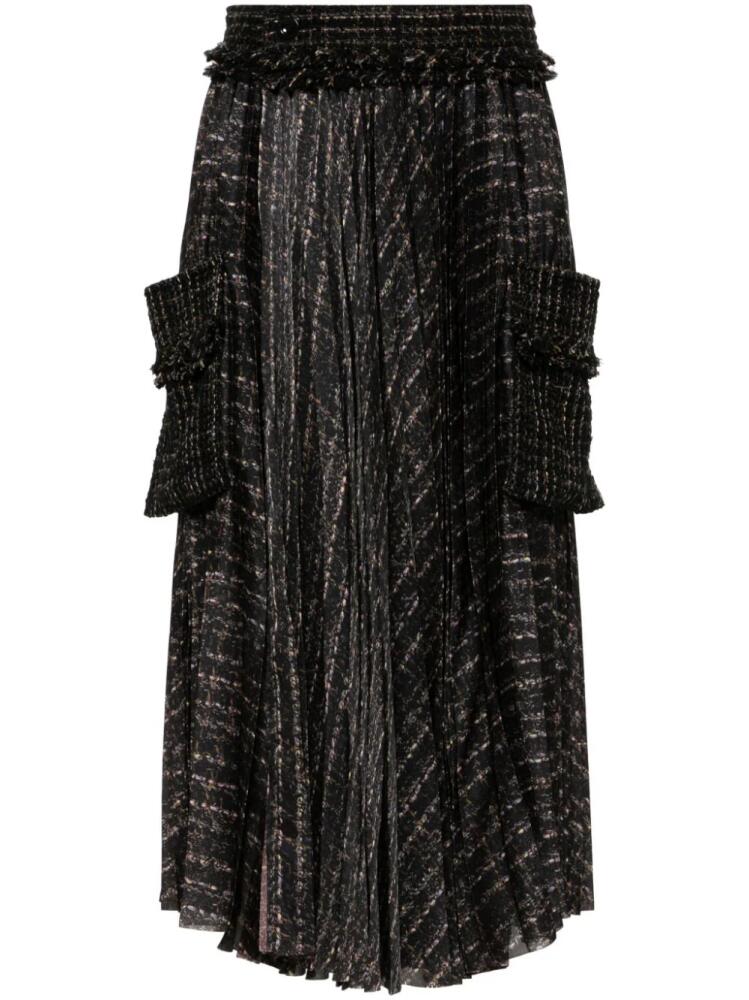 sacai abstract pattern skirt - Black Cover