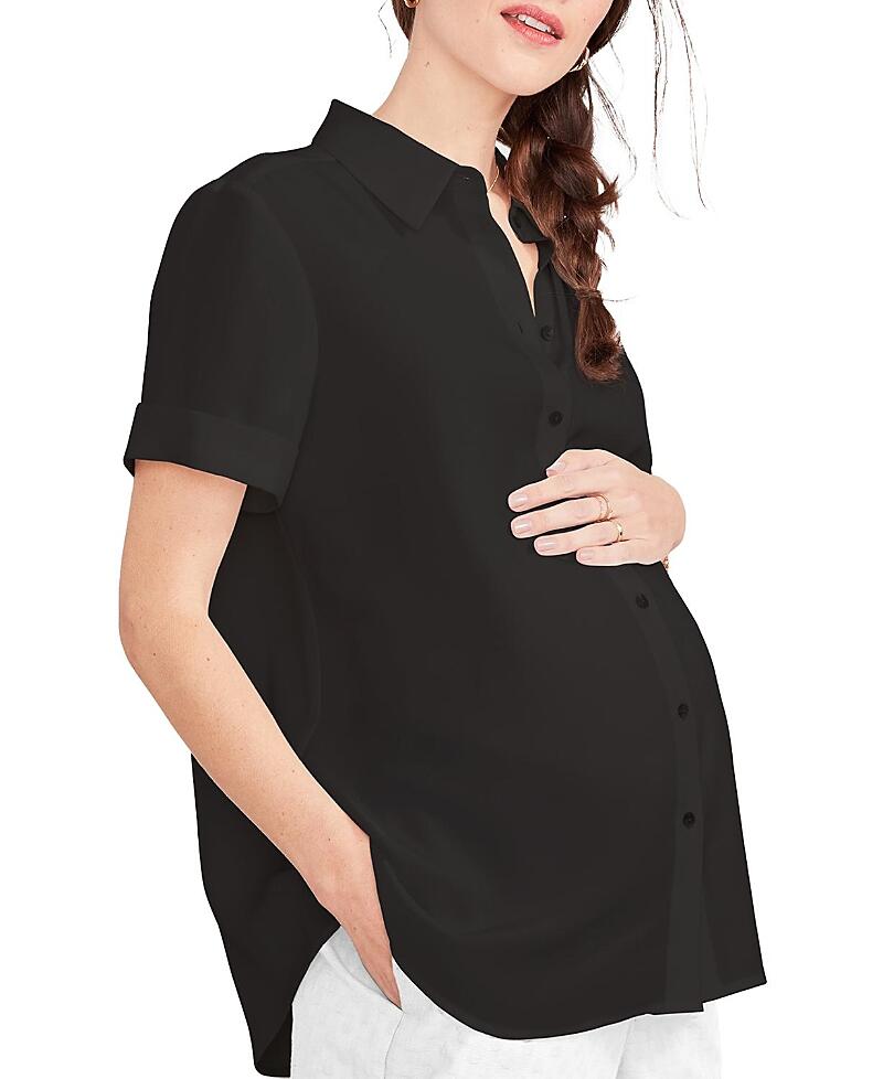 Hatch Collection Nursing Friendly Maternity Buttondown Savannah Top Cover