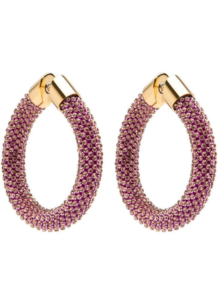 Rabanne Tube Crystal-embellished Hoop Earrings - Pink Cover