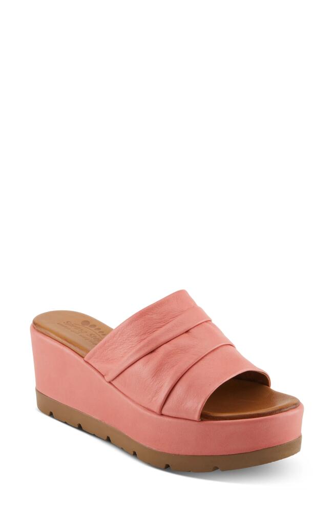 Spring Step Allerton Platform Wedge Slide Sandal in Salmon Cover