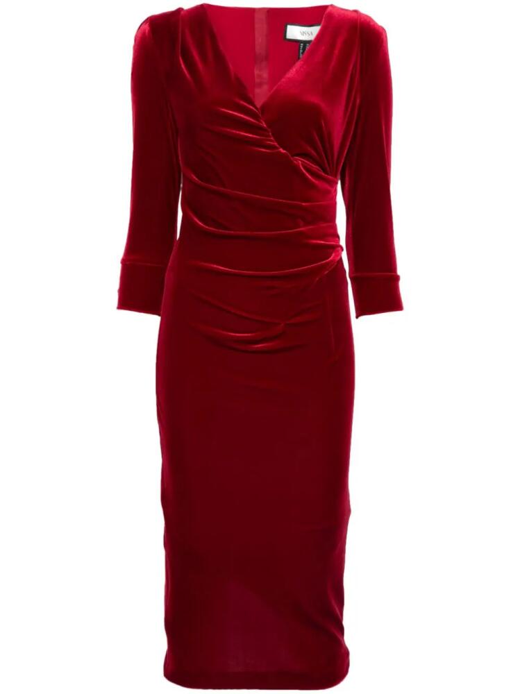 NISSA velvet midi dress - Red Cover