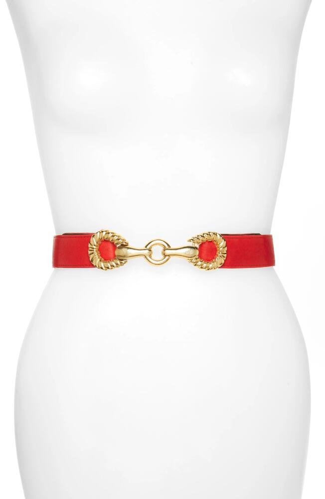 Raina Rider Circle Clasp Leather Belt in Red Cover