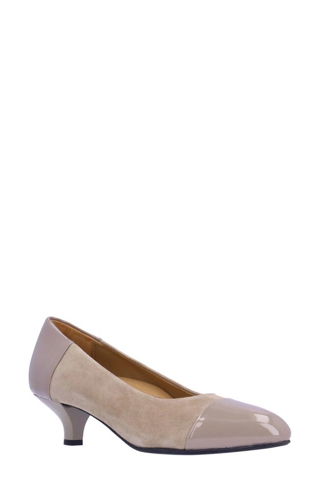 L'Amour des Pieds Kishita Cap Toe Kitten Heel Pump in Taupe Cover