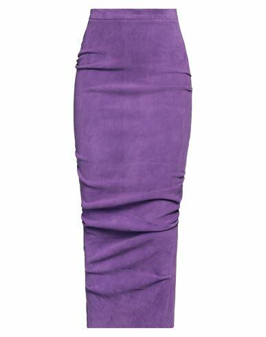 Laquan Smith Woman Maxi skirt Purple Lambskin Cover