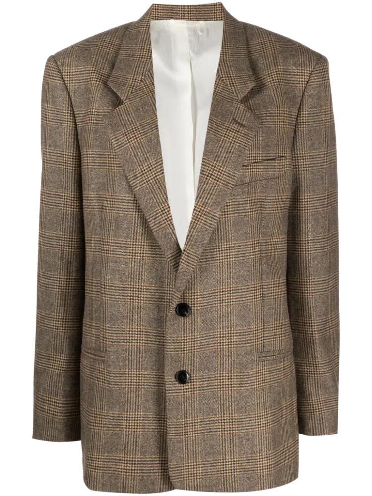 QUIRA check-pattern notched-lapels blazer - Brown Cover