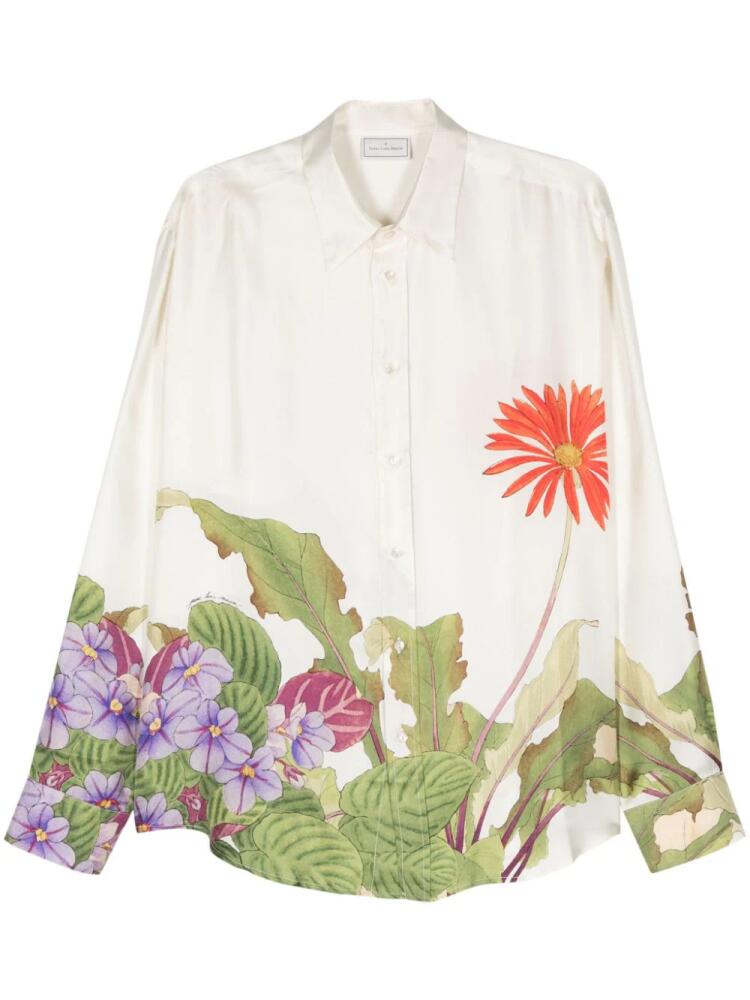 Pierre-Louis Mascia floral-print silk shirt - Neutrals Cover