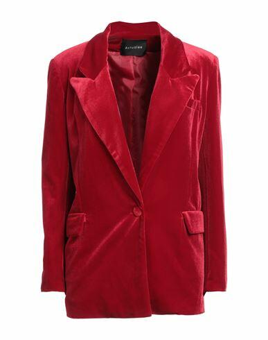 Actualee Woman Blazer Red Polyester, Elastane Cover