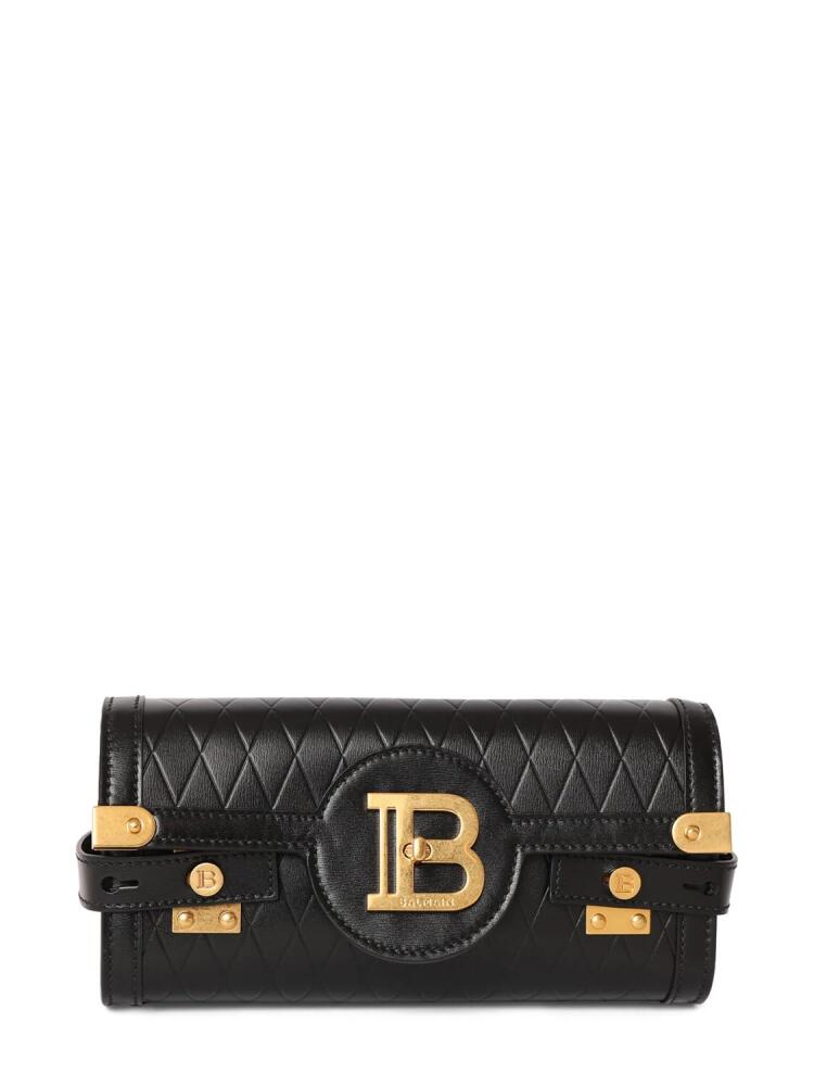 BALMAIN B-buzz 23 Embossed Leather Clutch Cover