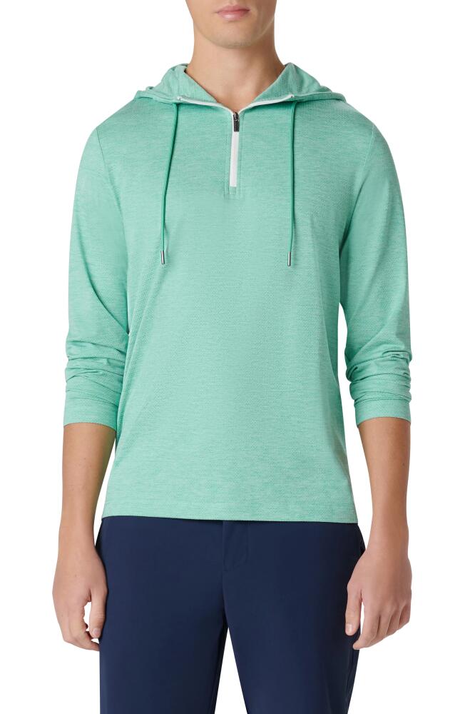 Bugatchi Quarter Zip Performance Hoodie in Menthol Cover