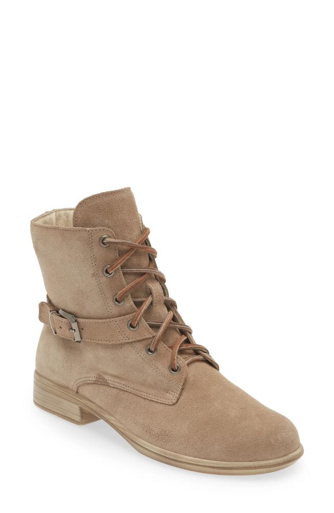 Naot Alize Zip Combat Boot in Almond Suede Cover