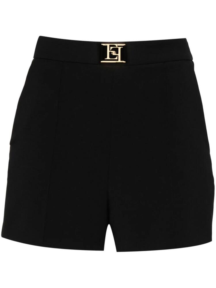 Elisabetta Franchi logo-plaque crepe shorts - Black Cover