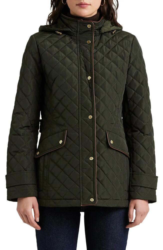 Lauren Ralph Lauren Quilted Hooded Jacket in Litchfield Loden Cover