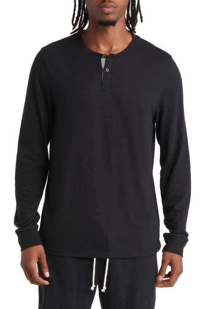 Threads 4 Thought Long Sleeve Henley in Black Cover