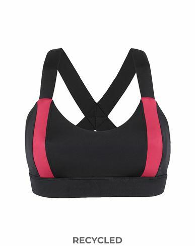 8 By Yoox Recycled Poly Color-block Cross Bra Woman Top Black Polyester, Elastane Cover